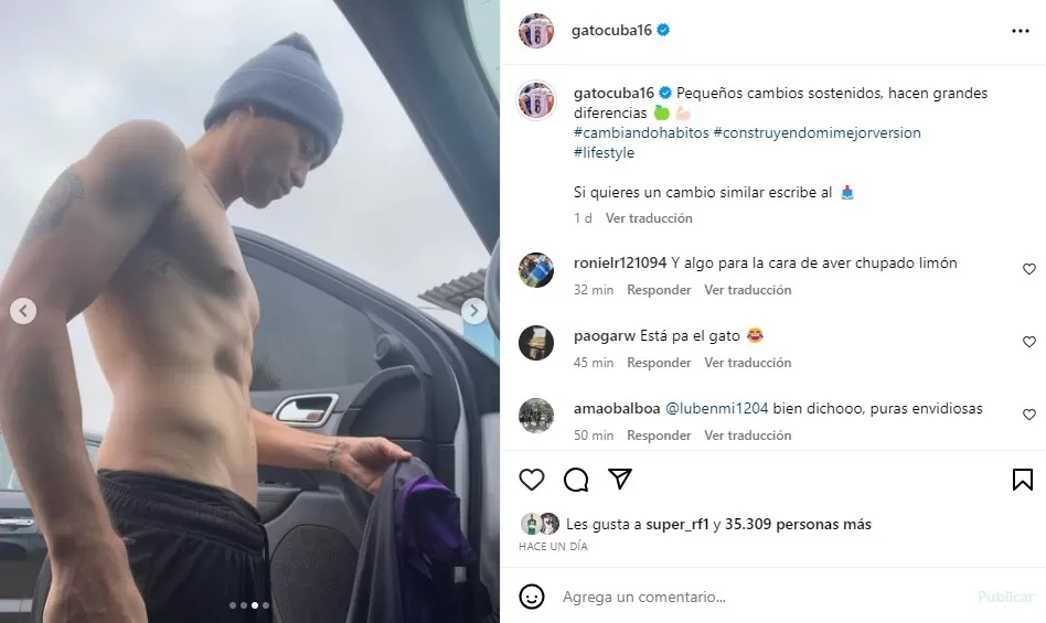 Rodrigo Cuba recibió críticas y burlas en redes sociales. Fuente: Instagram