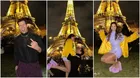 Las románticas imágenes de Luciana y Patricio recibiendo Año Nuevo bajo la Torre Eiffel