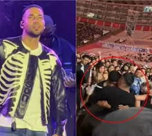 Sujetos pelean durante concierto de Romeo Santos en el Estadio Nacional / @lohanaestefany