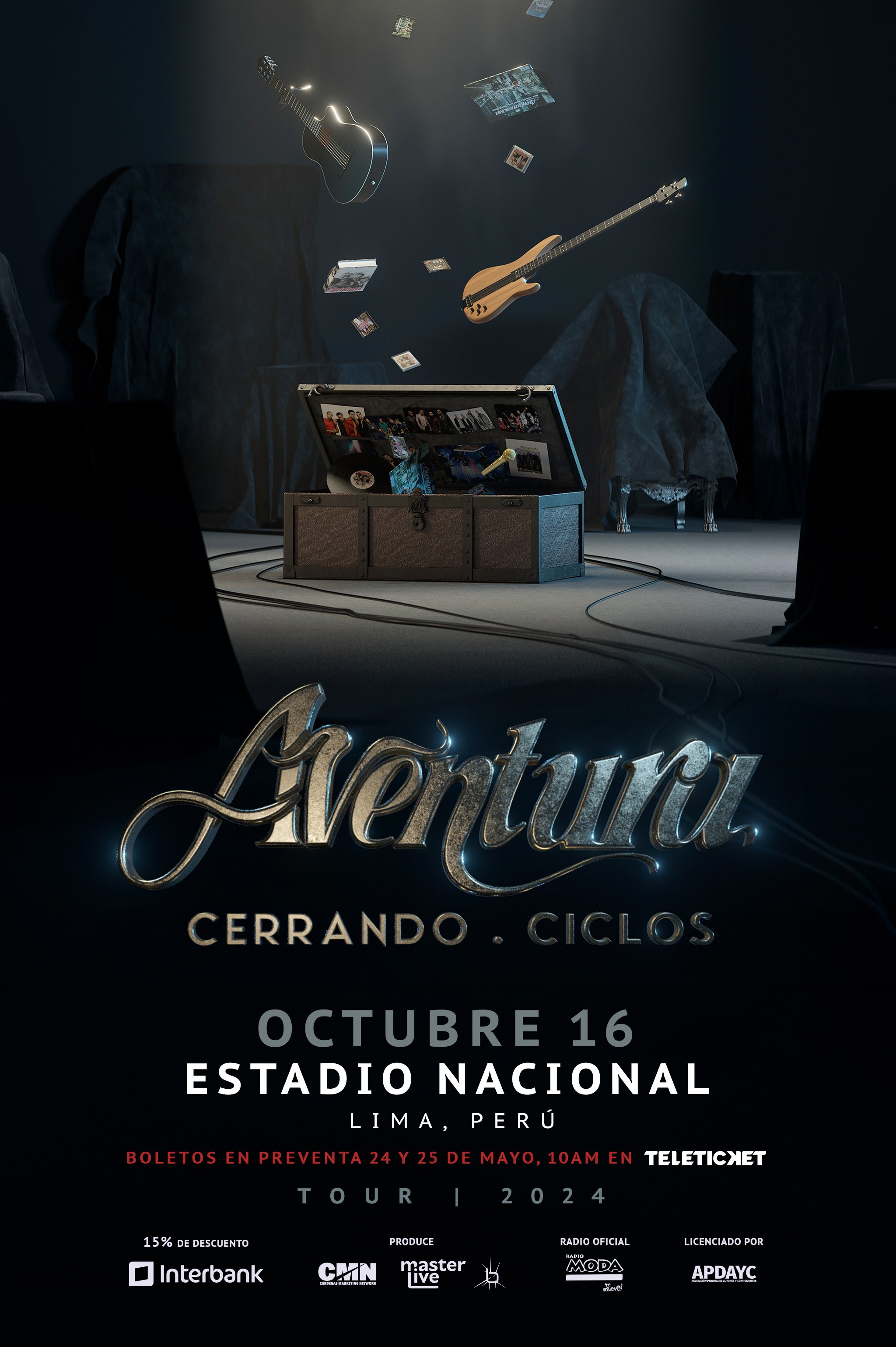 El concierto de 'Aventura' se realizará el 16 de octubre en el Estadio Nacional / Difusión