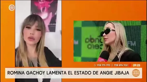 Romina Gachoy se preocupa y lamenta estado de Angie Jibaja/ América TV Romina Gachoy se preocupa y lamenta estado de Angie Jibaja/ América TV