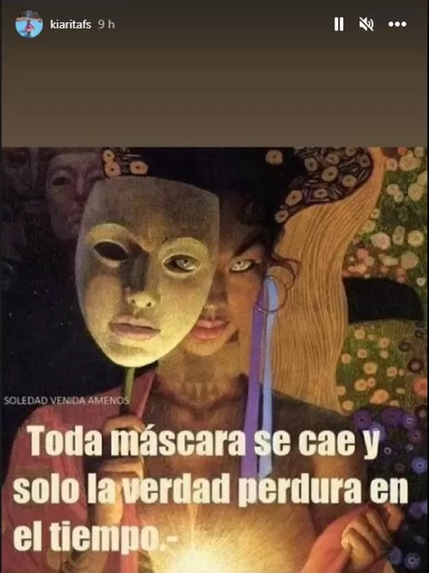 Mensaje enviado por la hermana de Rosa Fuentes, Kiara Fuentes en alusión a Jossmery Toledo y Paolo Hurtado /Foto: Instagram Mensaje enviado por la hermana de Rosa Fuentes, Kiara Fuentes en alusión a Jossmery Toledo y Paolo Hurtado /Foto: Instagram