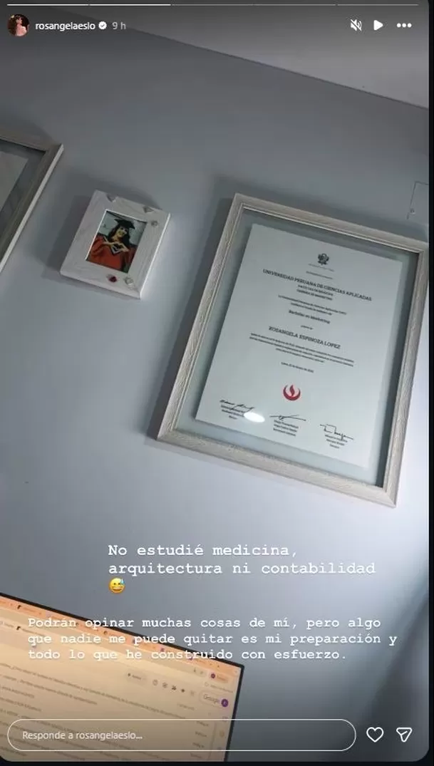 La ‘Chica Selfie’ sacó pecho por su título universitario y lanzó fuertes indirectas tras los comentarios de Melissa Loza sobre su carrera. Foto: Instagram