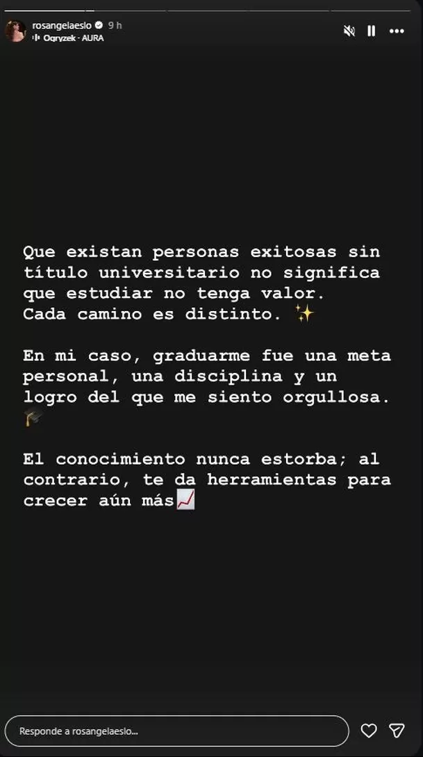 La ‘Chica Selfie’ sacó pecho por su título universitario y lanzó fuertes indirectas tras los comentarios de Melissa Loza sobre su carrera. Foto: Instagram