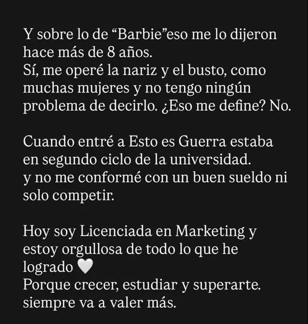 Rosángela Espinoza marca distancia de Melissa Loza tras ofensa. Foto: Instagram Rosángela Espinoza marca distancia de Melissa Loza tras ofensa. Foto: Instagram
