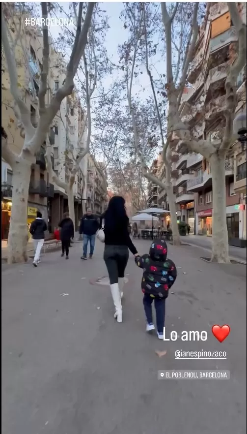 Rosángela aprovecha cada minuto que puede al lado de su sobrino Ian, quien vive en españa/Foto: Instagram