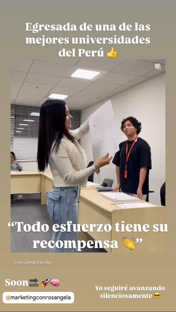 Rosángela Espinoza presumió su título de Marketing/Foto: Instagram