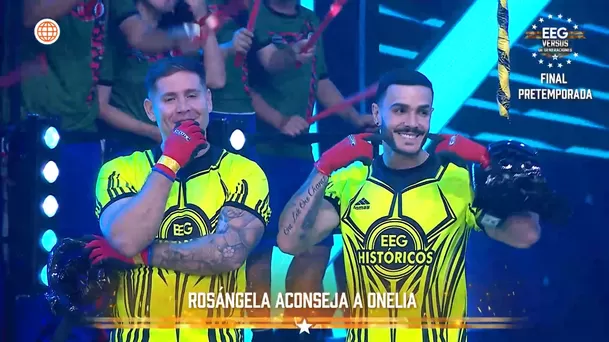 Rosángela Espinoza y su inesperada broma a Mario Irivarren. Fuente: AméricaTV