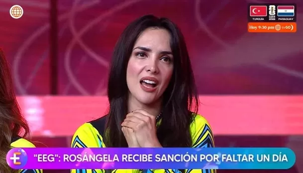 Rosángela Espinoza recibe sanción por faltar un día a EEG / Captura