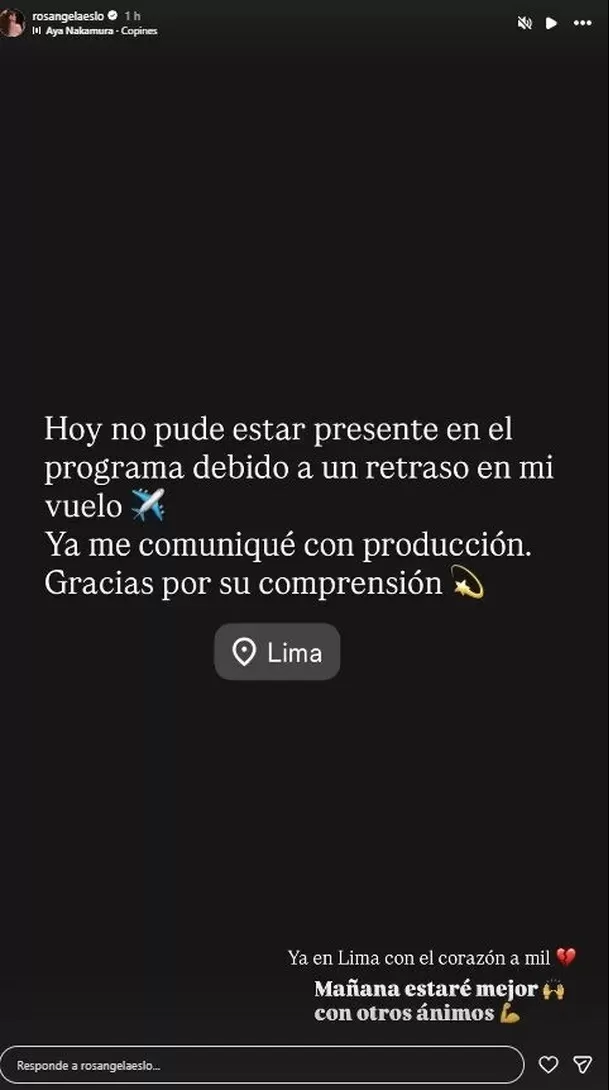 Rosángela Espinoza reveló motivo de su ausencia en EEG / instagram Rosángela Espinoza reveló motivo de su ausencia en EEG / instagram