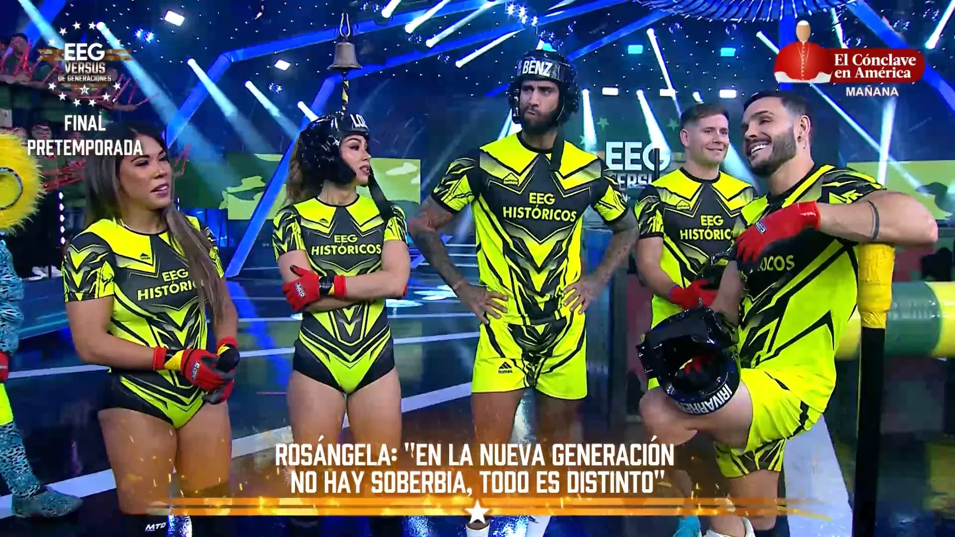 Rosángela Espinoza se burló de la edad de los competidores "Históricos". Fuente: AméricaTV Rosángela Espinoza se burló de la edad de los competidores "Históricos". Fuente: AméricaTV
