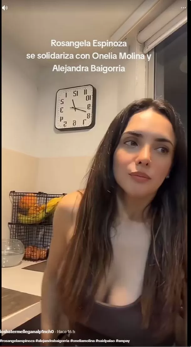 Rosángela Espinoza se solidarizó con Onelia Molina y Alejandra Baigorria tras ampay de Mario Irivarren y Said Palao / TikTok (jhordan Perú)