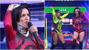 Rosángela Espinoza terminó con collarín tras recibir huevazo de Karen Dejo. Fuente: AméricaTV