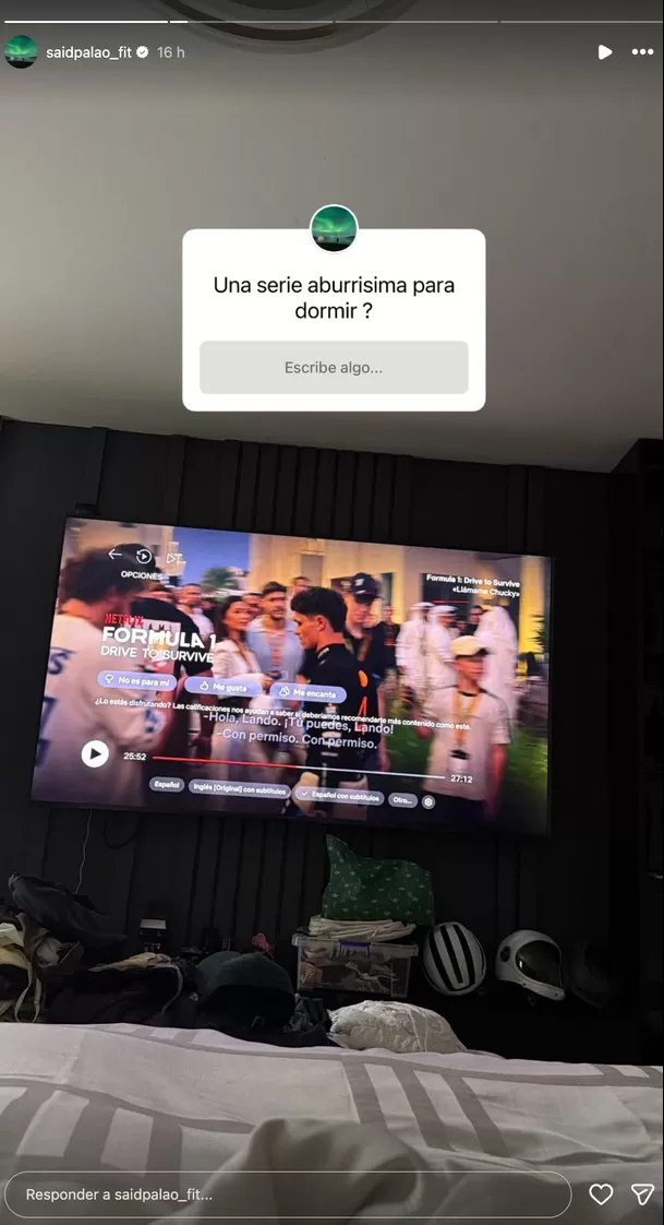 Said Palao permanece en el departamento donde vive en Alejandra Baigorria. Foto: Instagram