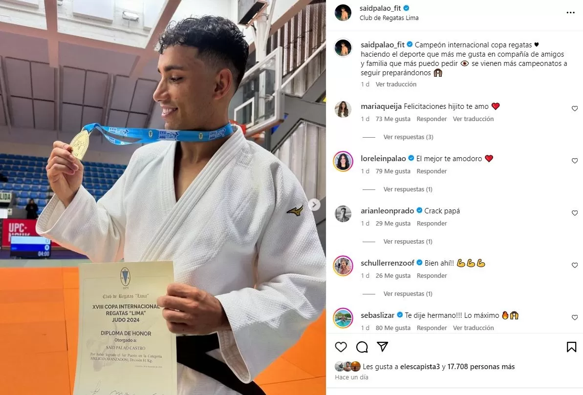 Said Palao recibió varios mensajes por su triunfo en competencia internacional de judo / Instagram