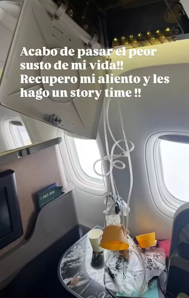 Alejandra Baigorria vive momentos de terror en pleno vuelo a Brasil  / IG: @alejandrabaigorria