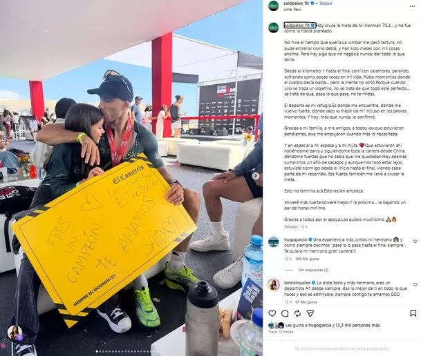 Alejandra Baigorria y Said Palao cumplieron un año de casados. El aniversario coincidió con la fecha del Ironman 70.3. Foto: Instagram