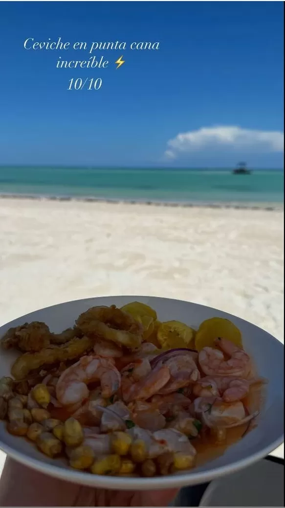 Los novios disfrutaron de un cebiche peruano estilo dominicano/Foto: Instagram