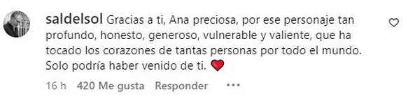 Respuesta de Salvador del Solar al mensaje de Ana María Orozco/Foto: Instagram