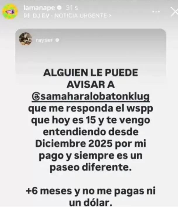 Samahara Lobatón es expuesta públicamente por una presunta deuda / IG:lamanape Samahara Lobatón es expuesta públicamente por una presunta deuda / IG:lamanape