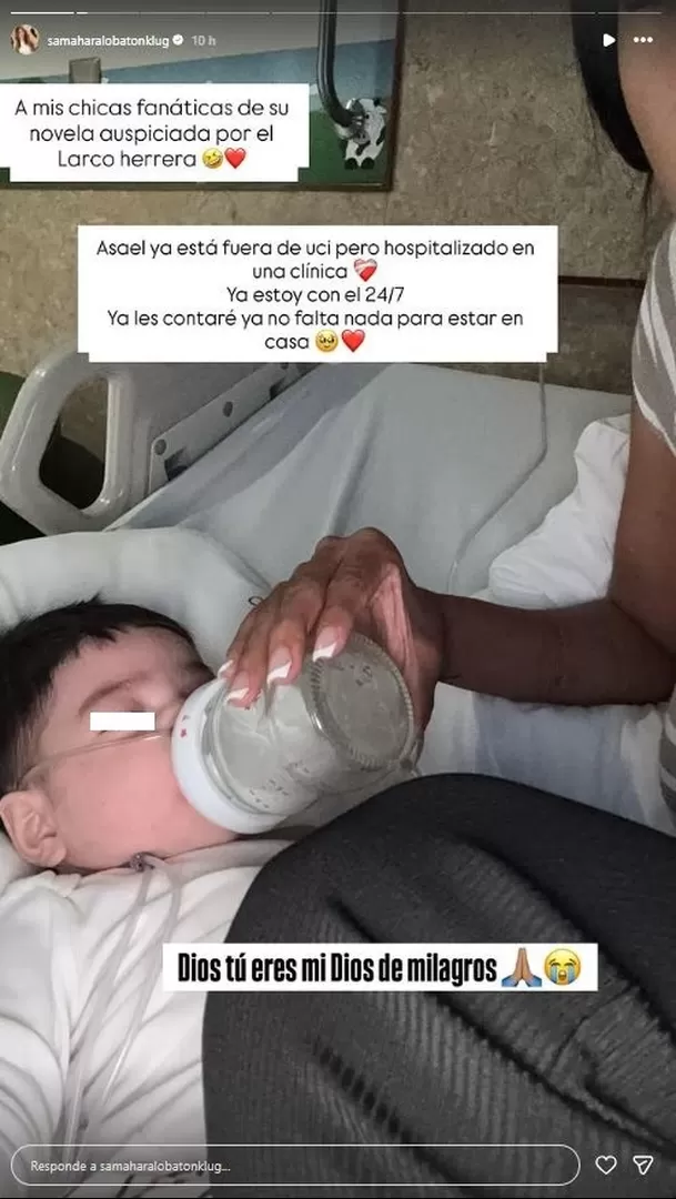 Samahara Lobatón anunció que su hijo salió de UCI / Instagram Samahara Lobatón anunció que su hijo salió de UCI / Instagram