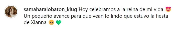 Mensaje de Samahara Lobatón a su hija Xianna/Foto: Instagram