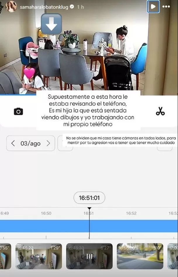 Samahara Lobatón niega haber revisado el celular de Bryan Torres / IG: @samaharalobatonklug Samahara Lobatón niega haber revisado el celular de Bryan Torres / IG: @samaharalobatonklug