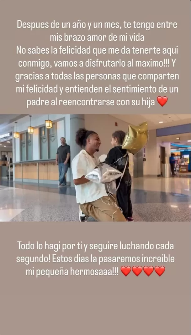 Youna mostró cómo fue el reencuentro con su hija con Samahara Lobatón. Fuente: Instagram