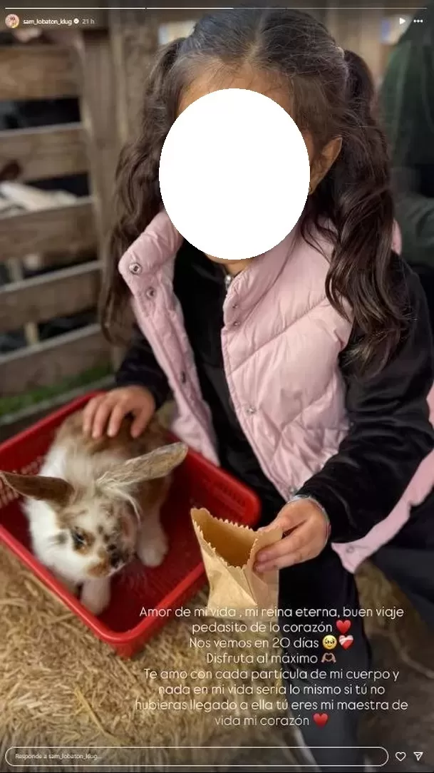 Mensaje de Samahara Lobatón a su hija Xianna antes de viajar a Estados Unidos. Fuente: Instagram