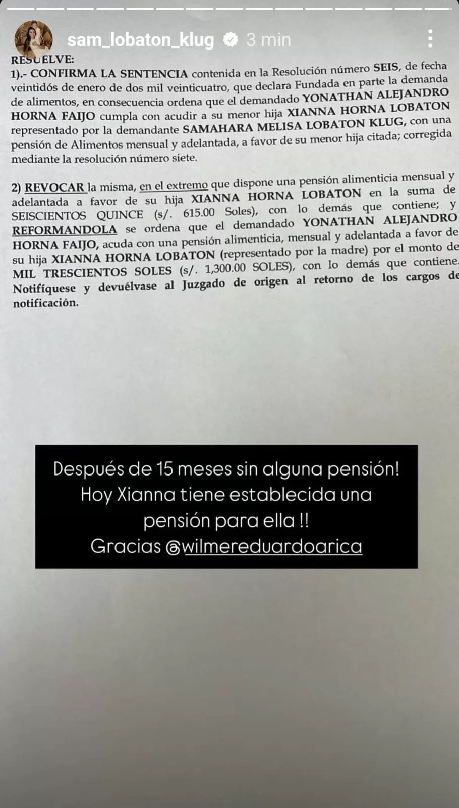 Samahara Lobatón le ganó demanda a Youna por pensión de alimentos / Instagram Samahara Lobatón le ganó demanda a Youna por pensión de alimentos / Instagram