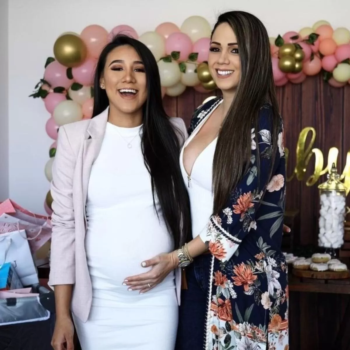 Samahara Lobatón y Melissa Klug en el baby shower de Xianna / Instagram