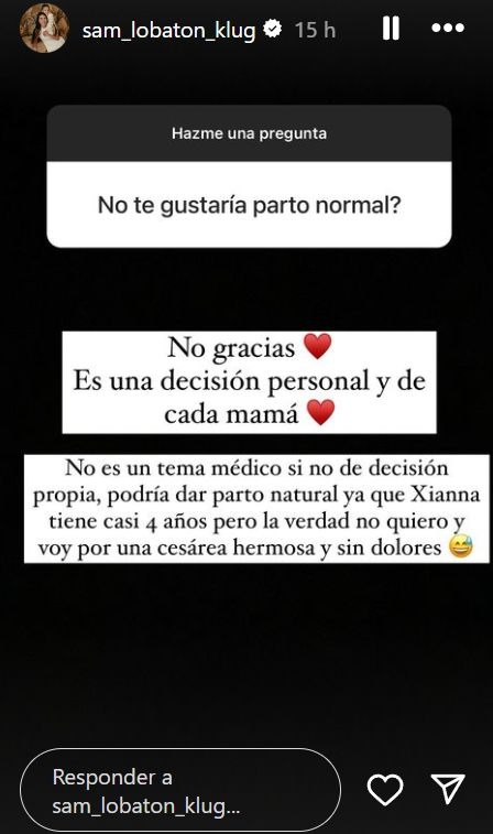 Samahara Lobatón explicó el motivo por el que se someterá a una cesárea / Instagram