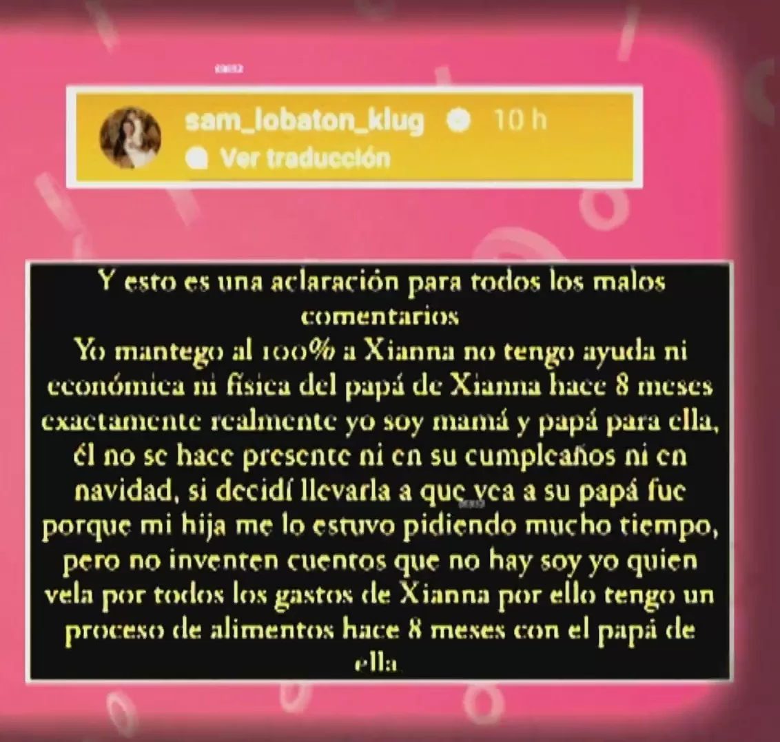 Samahara Lobatón aseguró que Youna no cumple con los gastos de su hija hace 8 meses/Foto: Instagram