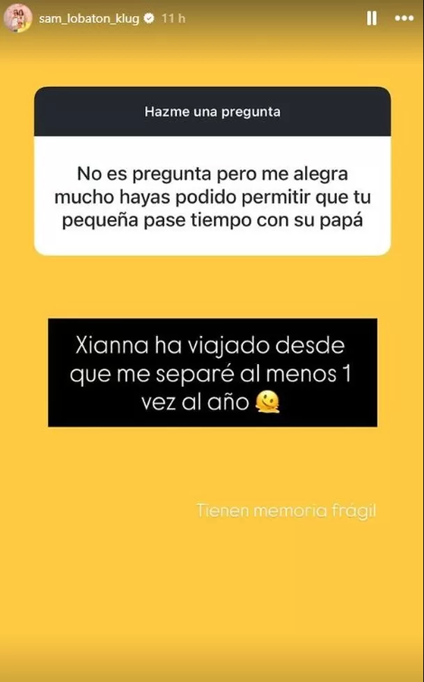 Samahara Lobatón recordó que su hija viaja "al menos" una vez al año a Estados Unidos para ver a su papá / Instagram