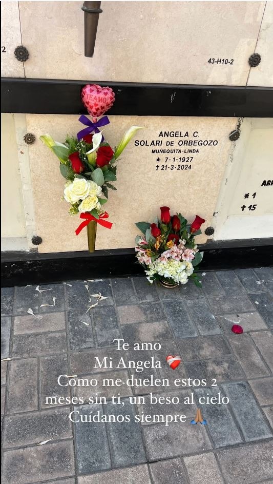 Samahara Lobatón visitó la tumba de su bisabuela Ángela a dos meses de su partida/Foto: Instagram 