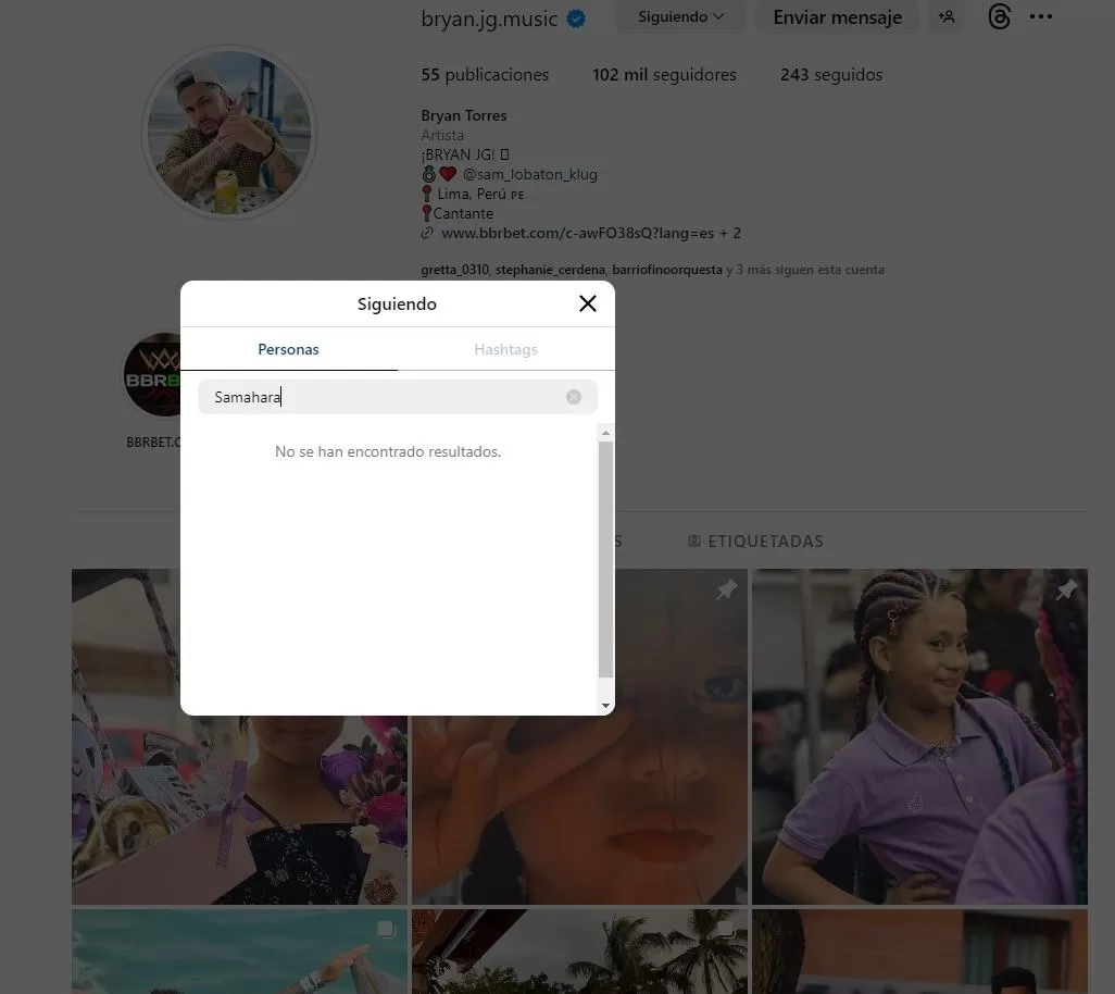 Bryan Torres ya no sigue a Samahara Lobatón/Foto: Instagram
