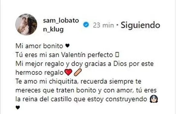 Mensaje de Samahara Lobatón dedicado a su hija por San Valentín/Foto: Instagram