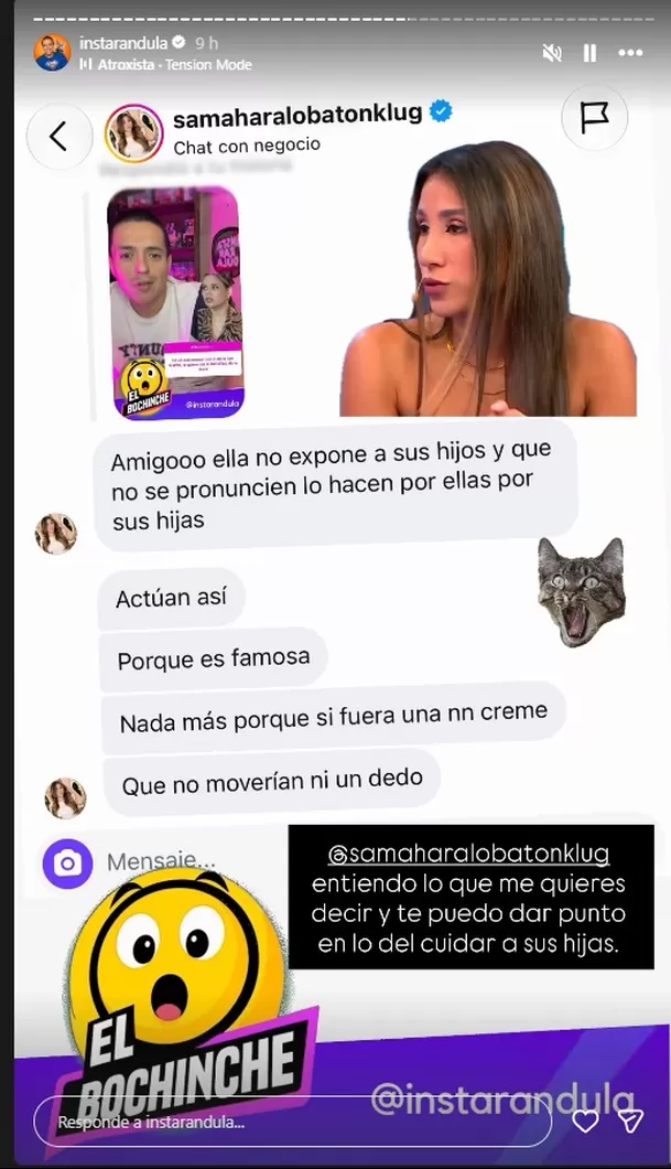 La hija de Melissa Klug defendió a Andrea San Martín de manera contundente. Foto: IG @instarandula La hija de Melissa Klug defendió a Andrea San Martín de manera contundente. Foto: IG @instarandula