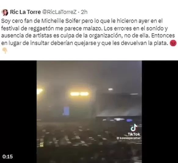 “Sáquenla”: Michelle Soifer fue pifiada durante concierto de reggaetón 