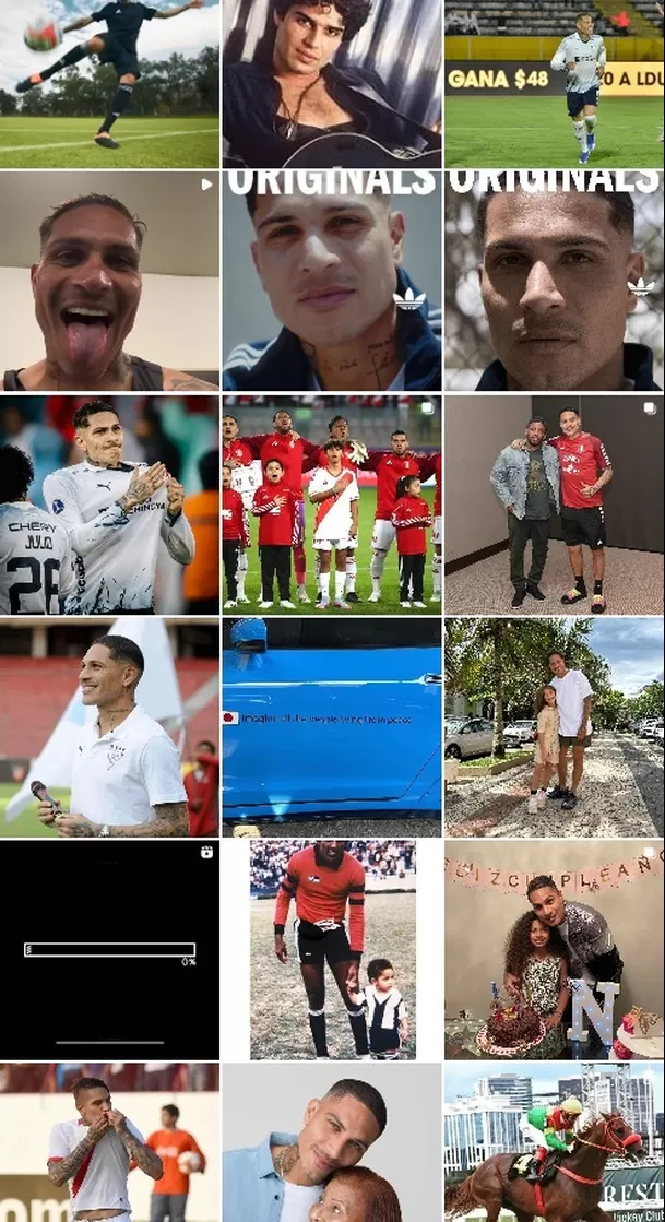 Así luce el perfil de Paolo Guerrero en Instagram, sin ninguna foto junto a Ana Paula Consorte. Fuente: Instagram