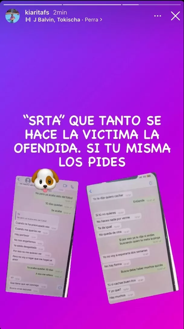 Conversación entre Jossmery Toledo y Paolo Hurtado / Fuente: Twitter @MeDicenPajita