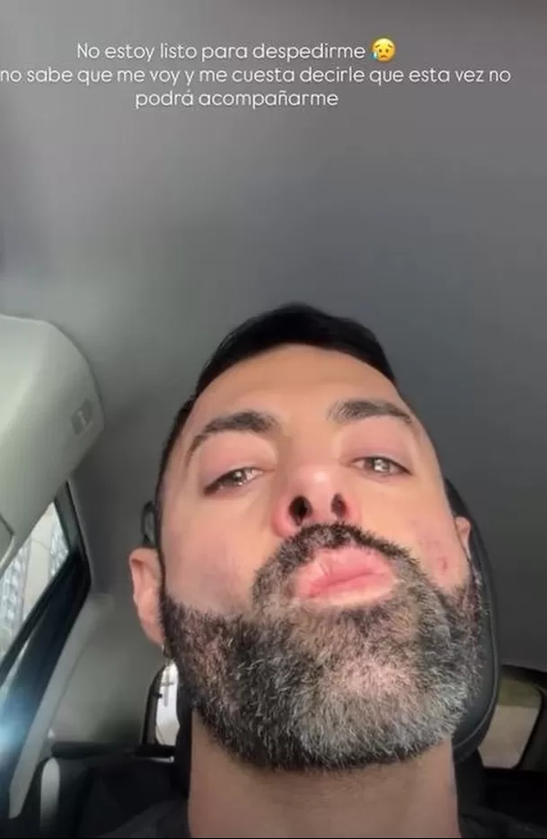 Sebastián Lizarzaburu llora al despedirse de su hija / Instagram