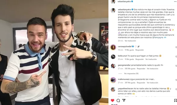 Sebastián Yatra se refirió a la salud mental tras la muerte de Liam Payne / Instagram