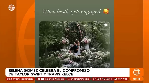 Selena Gómez feliz con el compromiso de Taylor Swift y Travis Kelce / Instagram Selena Gómez feliz con el compromiso de Taylor Swift y Travis Kelce / Instagram