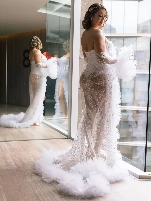 Karla Tarazona realiza sesión de fotos antes de su matrimonio con Christian Domínguez / IG: @joselaraweddings