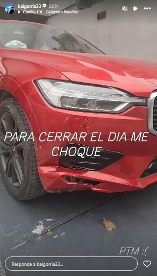 Auto de Sergio Baigorria quedó destrozado. Auto de Sergio Baigorria quedó destrozado.