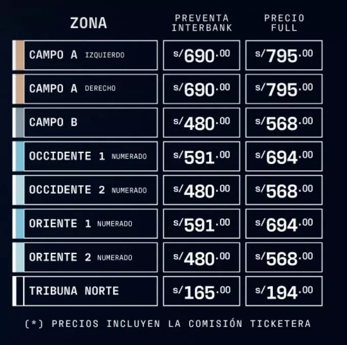 Precios de las entradas para asistir al concierto de Shakira este 16 de febrero/Foto: Instagram