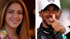 Shakira aprovechó su estancia en Barcelona para ver correr a Lewis Hamilton