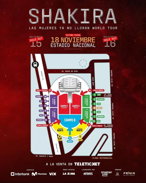Las recomendaciones para el concierto de Shakira en Lima / Instagram Las recomendaciones para el concierto de Shakira en Lima / Instagram