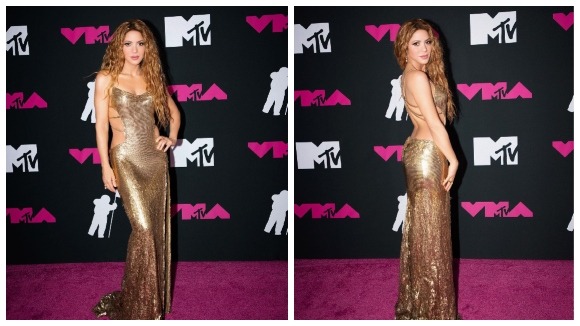 Shakira en la alfombra roja de los VMA. Fuente: Instagram